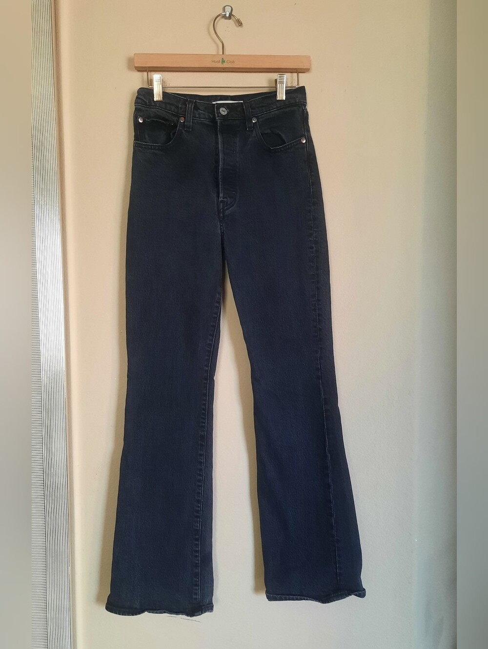 Levis Premium Ribcage Boot Button Fly Grey Women's Jeans -size 27